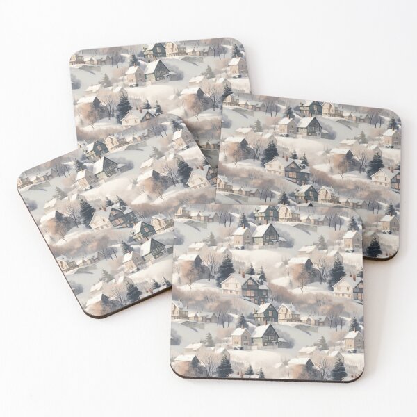 Item preview, Snow Covered Cottages designed and sold by Midnight Garden.