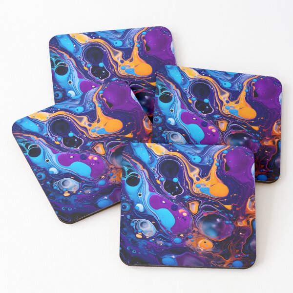 Item preview, Cosmic Dance of Blue and Orange Fluid Art designed and sold by VectorPlace.