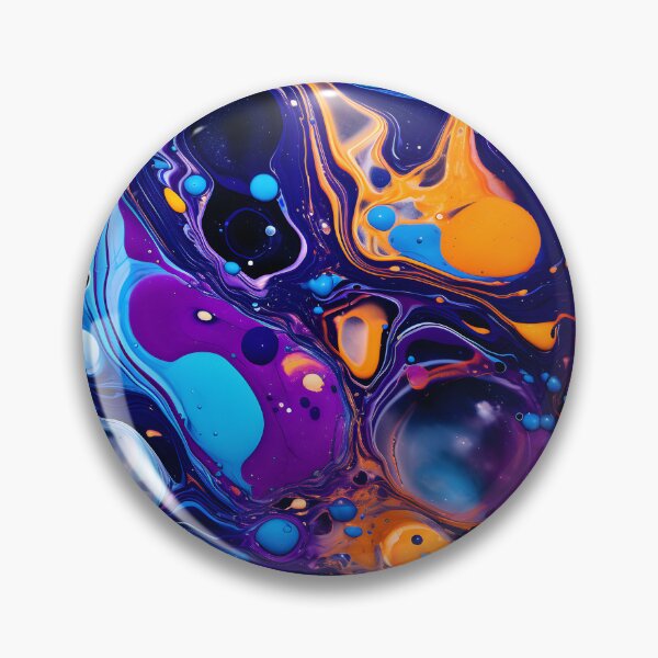 Item preview, Cosmic Dance of Blue and Orange Fluid Art designed and sold by VectorPlace.
