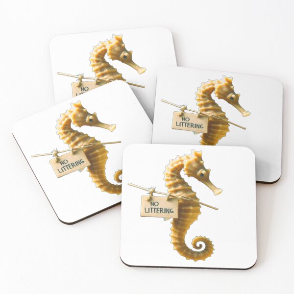 Item preview, No Littering - Sad Seahorse Protest designed and sold by MagickDragon.
