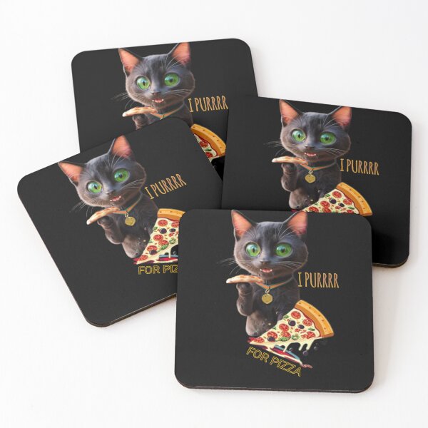 Item preview, Depressed cat eating pizza designed and sold by Obinne.