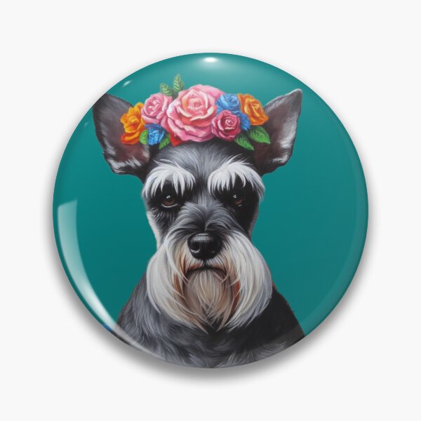 Item preview, Frida Kahlo Style Schnauzer designed and sold by barksandsqueaks.