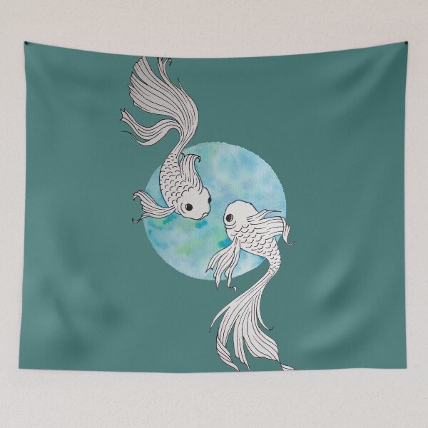 Item preview, Pisces fish watercolor illustration designed and sold by RedFinchDesigns.