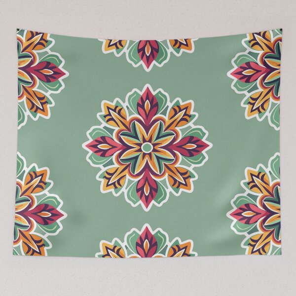 Item preview, Vintage Style Floral Rangoli Design designed and sold by Jollys-ArtShop.