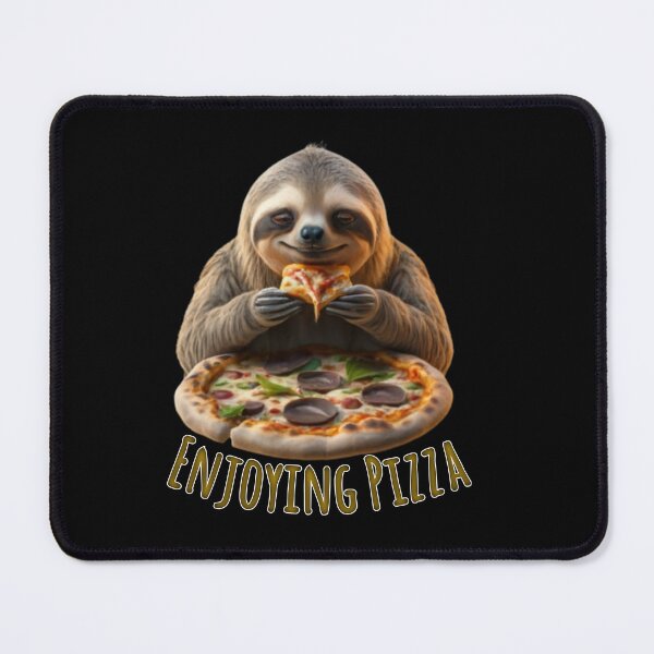 Item preview, Sloth eating pizza " colorful design of a sloth enjoying pizza. designed and sold by Obinne.