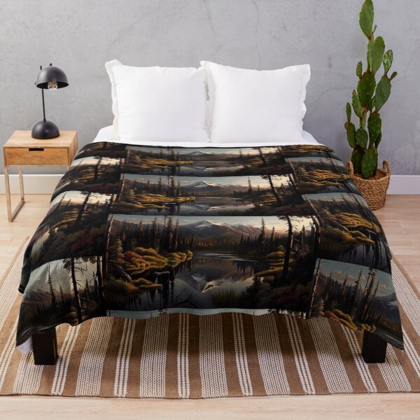 Item preview, Autumn sunset colorful forest painted designed and sold by HobertShoop.
