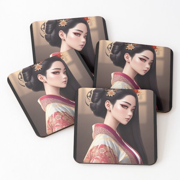 Item preview, stunning kimono portrait japanese wall art designed and sold by Kimono Art  Collection.