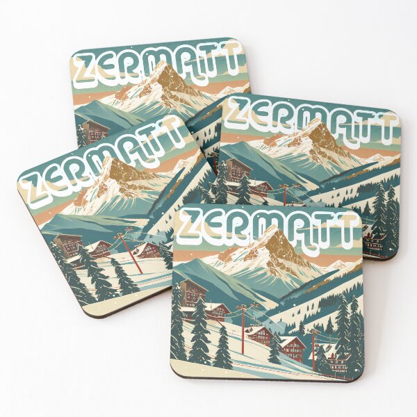 Item preview, Zermatt, Valais, Switzerland Ski Resort Vintage Style Artwork designed and sold by TimeToSell.