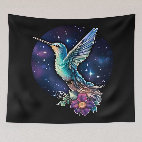 Item preview, Hummingbird in cosmos designed and sold by AI-Only Creations.