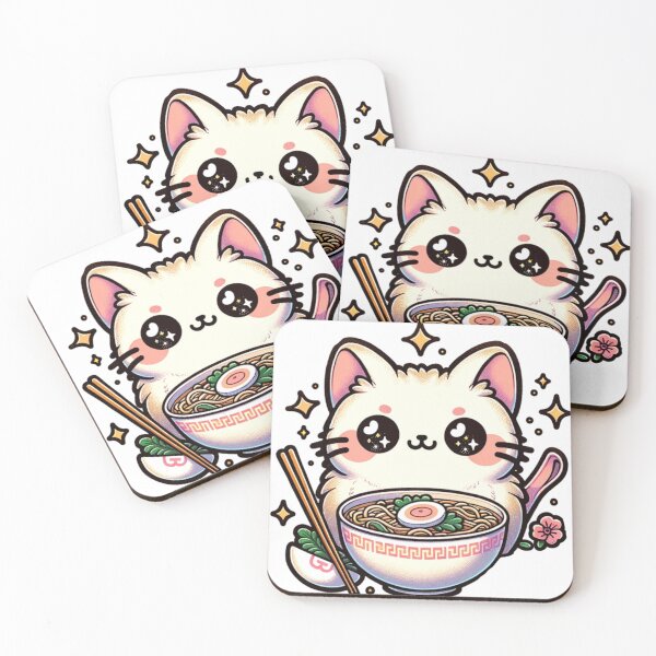 Item preview, kawaii vintage style japenese ramen cat designed and sold by Mekone.