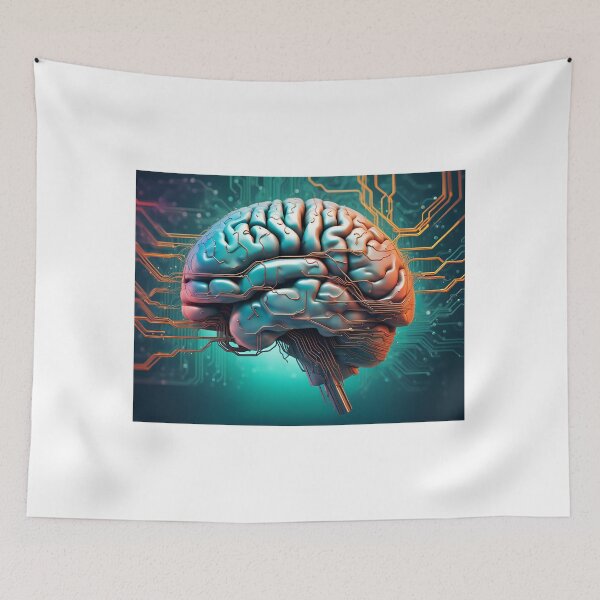 Item preview, Human brain connected to printed circuit designed and sold by siloto.