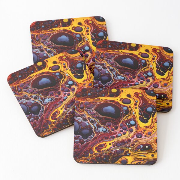 Item preview, Fiery Flow: Amber and Ebony Abstract Patterns designed and sold by VectorPlace.