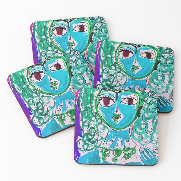 Item preview, Blue Lady Folk art designed and sold by Kater.