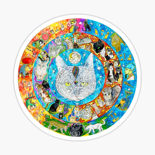 the CAT mandala Sticker