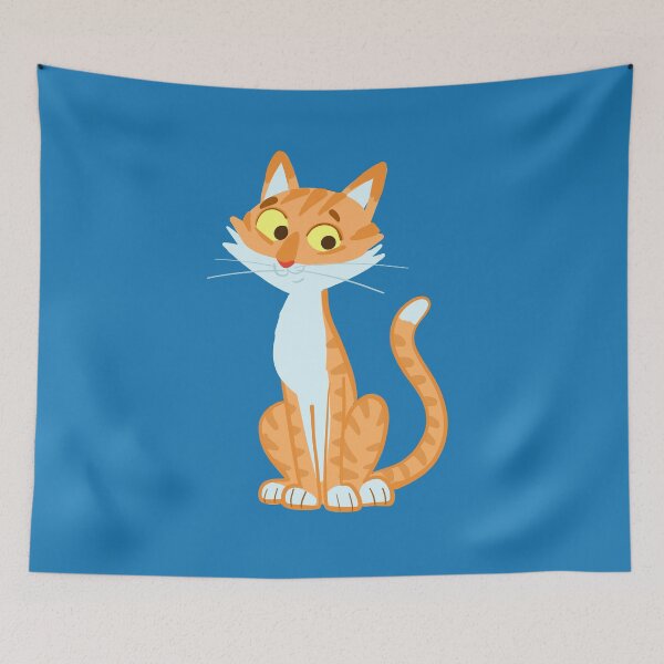 Item preview, orange cat is sitting and looking happily designed and sold by duxpavlic.