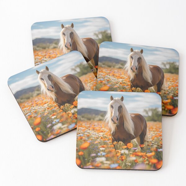 Item preview, Bald Face Haflinger in Flower Meadow designed and sold by Elisabeth Lucas.