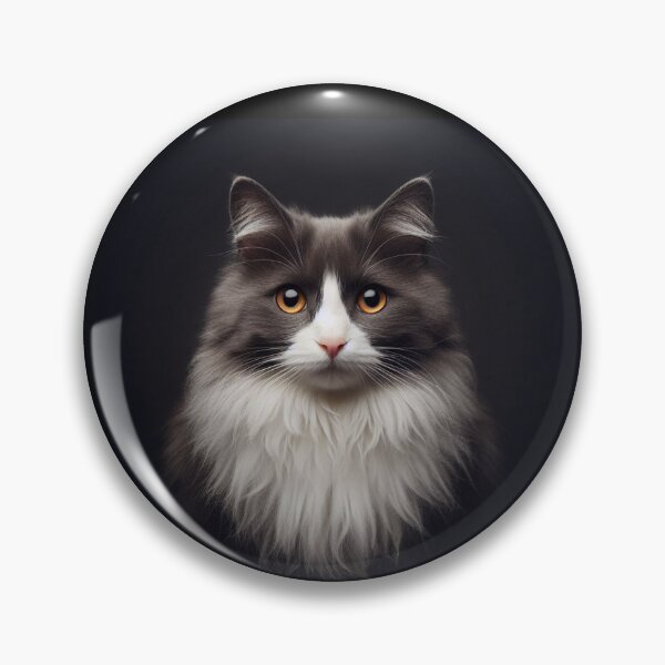 Item preview, Realistic Domestic Longhair (Gray) Pawtrait designed and sold by PawtraitRealism.