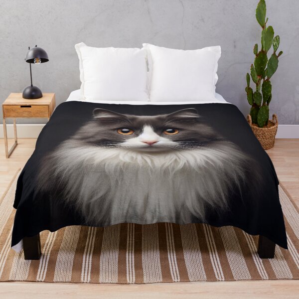 Item preview, Realistic Domestic Longhair (Gray) Pawtrait designed and sold by PawtraitRealism.