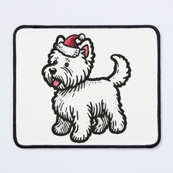 Item preview, Westie Santa Paws - Christmas Design - West Highland Terrier Santa Hat - Cartoon Dog Holiday Drawing designed and sold by Star-Fragment.