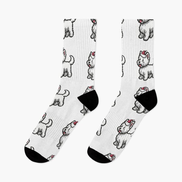 Item preview, Westie Santa Paws - Christmas Design - West Highland Terrier Santa Hat - Cartoon Dog Holiday Drawing designed and sold by Star-Fragment.
