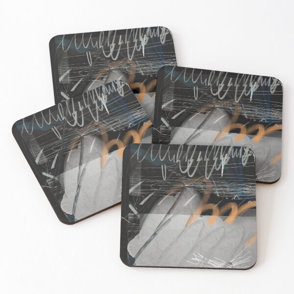 Item preview, "Fading Memories" - Original Abstract Contemporary Black Gray Yellow Grey  designed and sold by pngrktes-art.
