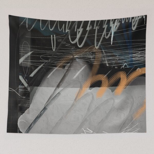 Item preview, "Fading Memories" - Original Abstract Contemporary Black Gray Yellow Grey  designed and sold by pngrktes-art.