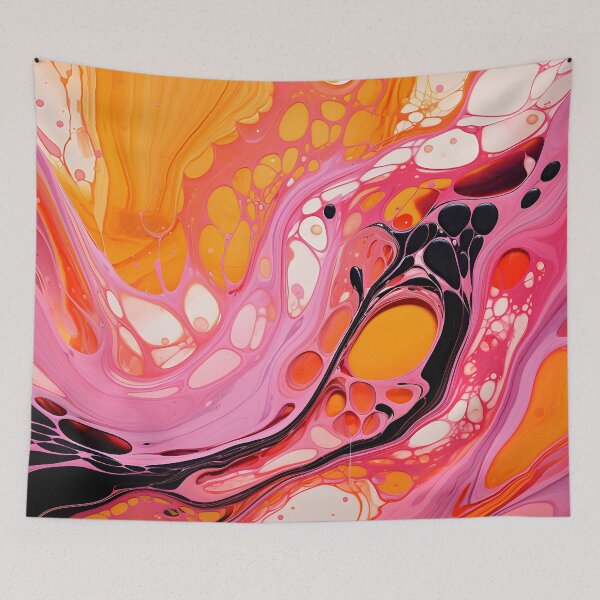 Item preview, Tropical Swirl: Vivid Pink and Orange Abstract Art designed and sold by VectorPlace.