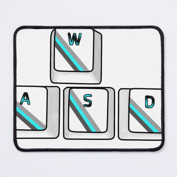 Item preview, WASD Gamer Keyboard Keys Cyan designed and sold by Fieryblood.