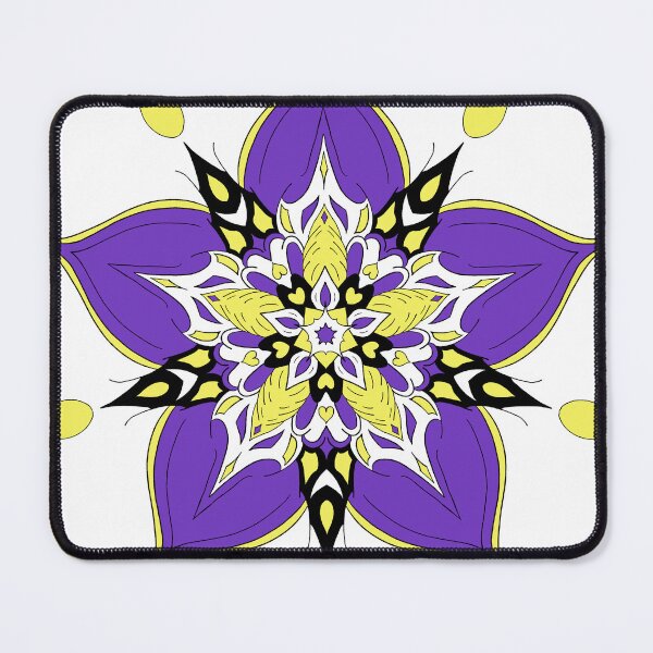 Item preview, NB, Non-Binary Flag Symmetrical Mandala Design 6 designed and sold by Fieryblood.