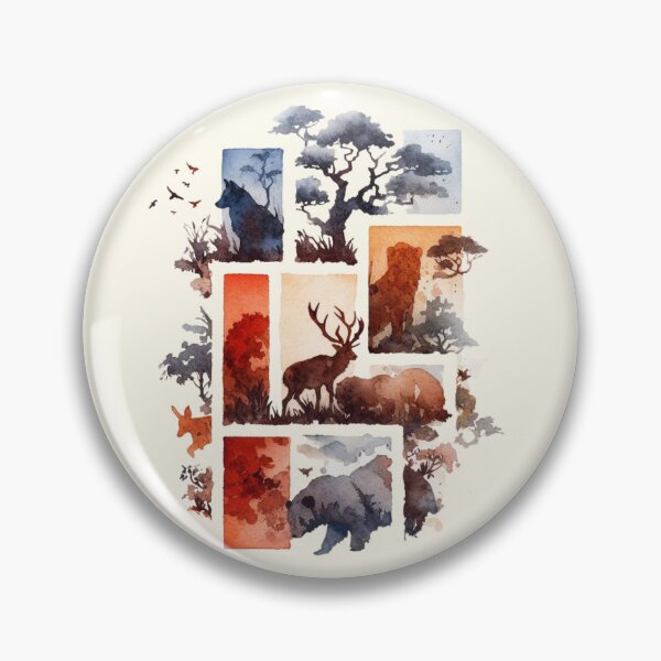 Item preview, Captivating Ukiyoe-Inspired Watercolour Art: Rectangular Animals Delight designed and sold by Doddlaix.