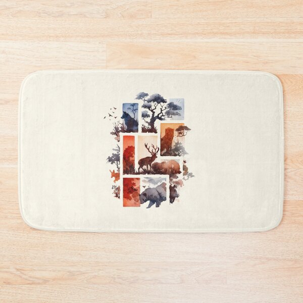 Item preview, Captivating Ukiyoe-Inspired Watercolour Art: Rectangular Animals Delight designed and sold by Doddlaix.