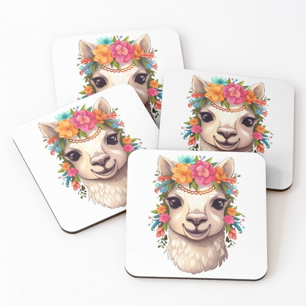 Item preview, Cute Drawing of a Llama with a Flower Crown designed and sold by ReverseBleach.