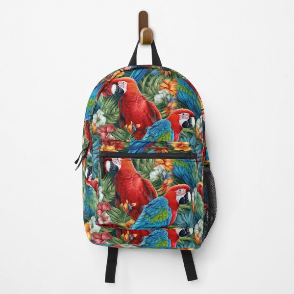 Item preview, Red Macaws and Hibiscus Flowers designed and sold by pinkal.