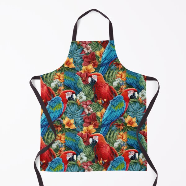 Item preview, Red Macaws and Hibiscus Flowers designed and sold by pinkal.