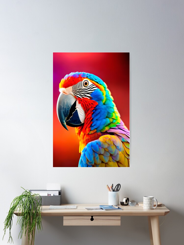 Thumbnail 2 of 3, Poster, AI Art- Parrot #2 designed and sold by wohnfuehlfabrik.