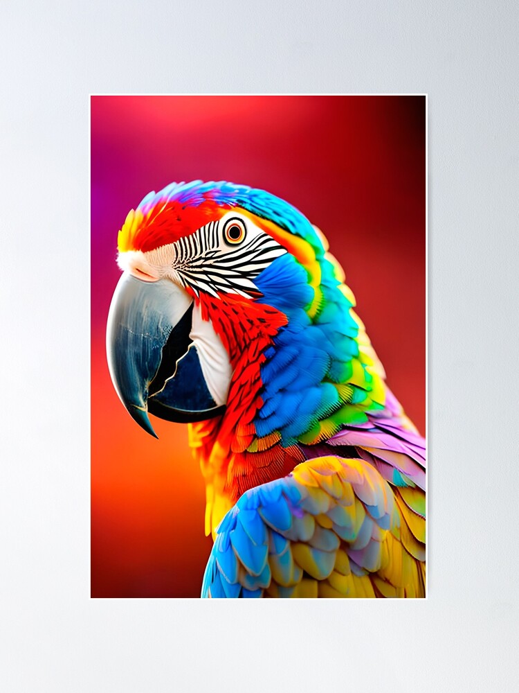 Thumbnail 1 of 3, Poster, AI Art- Parrot #2 designed and sold by wohnfuehlfabrik.