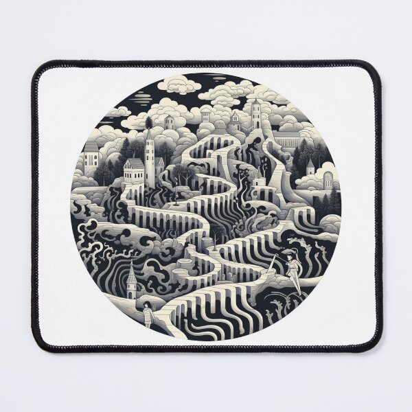Item preview, M.C. Escher Style Village Scene designed and sold by ReverseBleach.