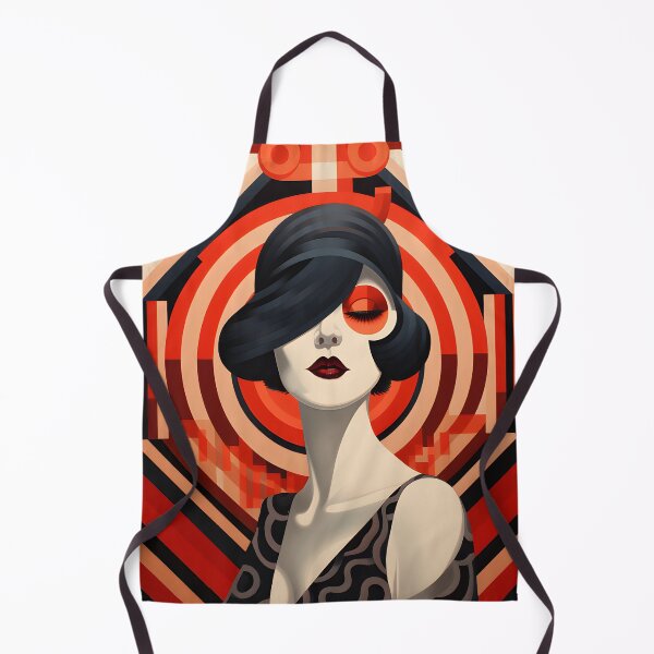 Item preview, Shanghai Girl Art Deco red and browns 1 designed and sold by Meeheemaha.