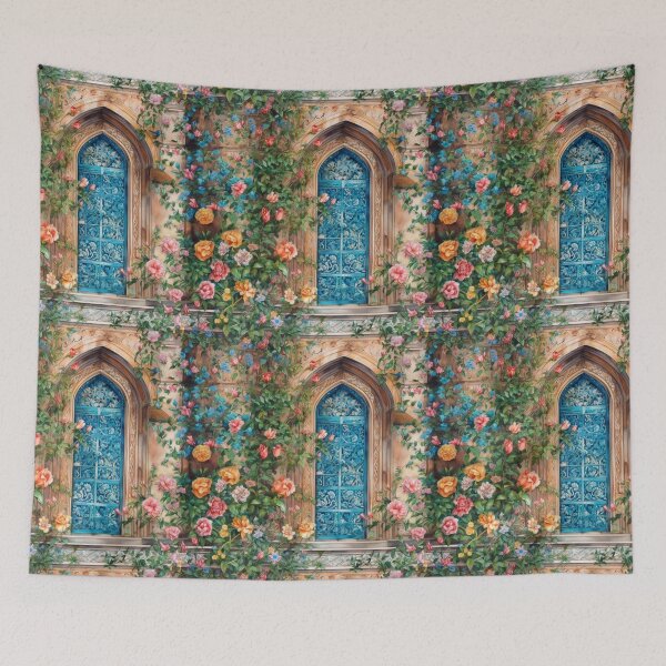 Item preview, Flowers around the Blue Door designed and sold by pinkal.