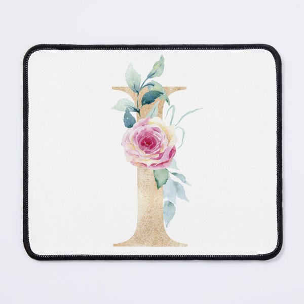 Item preview, Watercolor floral letter I with roses. Personalized Monogram. designed and sold by tapilipa.