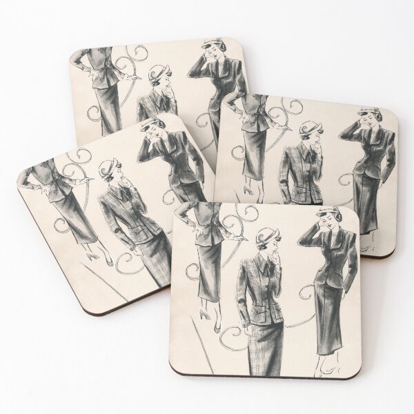 Item preview, 1940s Fashion Sketch by Tana designed and sold by TanaBarto.