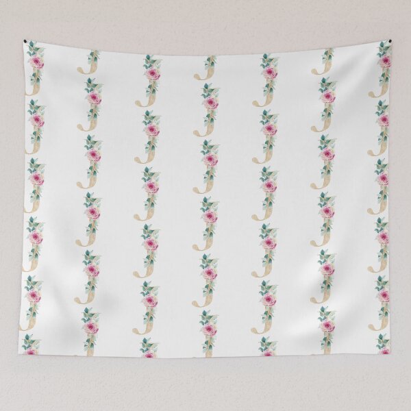 Item preview, Watercolor floral letter J designed and sold by tapilipa.