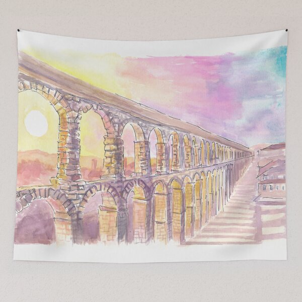 Item preview, Roman Aqueduct of Segovia Spain in Late Sun designed and sold by artshop77.