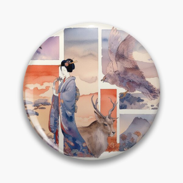 Item preview, Ukiyoe Elegance: Rectangular Animal Watercolour Art Unleashed designed and sold by Doddlaix.