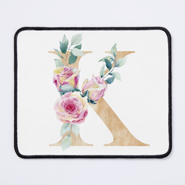 Item preview, Watercolor floral letter K with roses. Personalized Monogram. designed and sold by tapilipa.