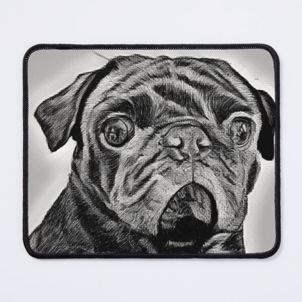 Item preview, Pug drawing - the cutest grey and black illustration designed and sold by LizTodd.