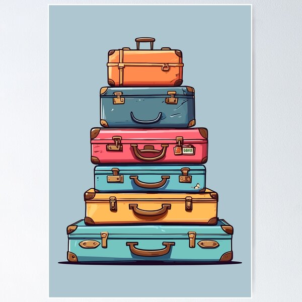 Item preview, Voyage Colors: Vintage Suitcase Stack designed and sold by InkElemental.