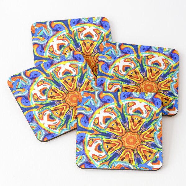 Item preview, Pattern of a Orange, Blue and green Flower designed and sold by MeltMore.