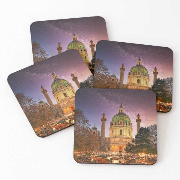 Item preview, Christmas market on Karlsplatz in Vienna at night holiday season designed and sold by goceris.