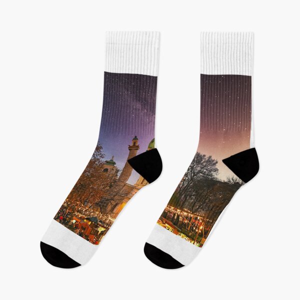 Item preview, Christmas market on Karlsplatz in Vienna at night holiday season designed and sold by goceris.